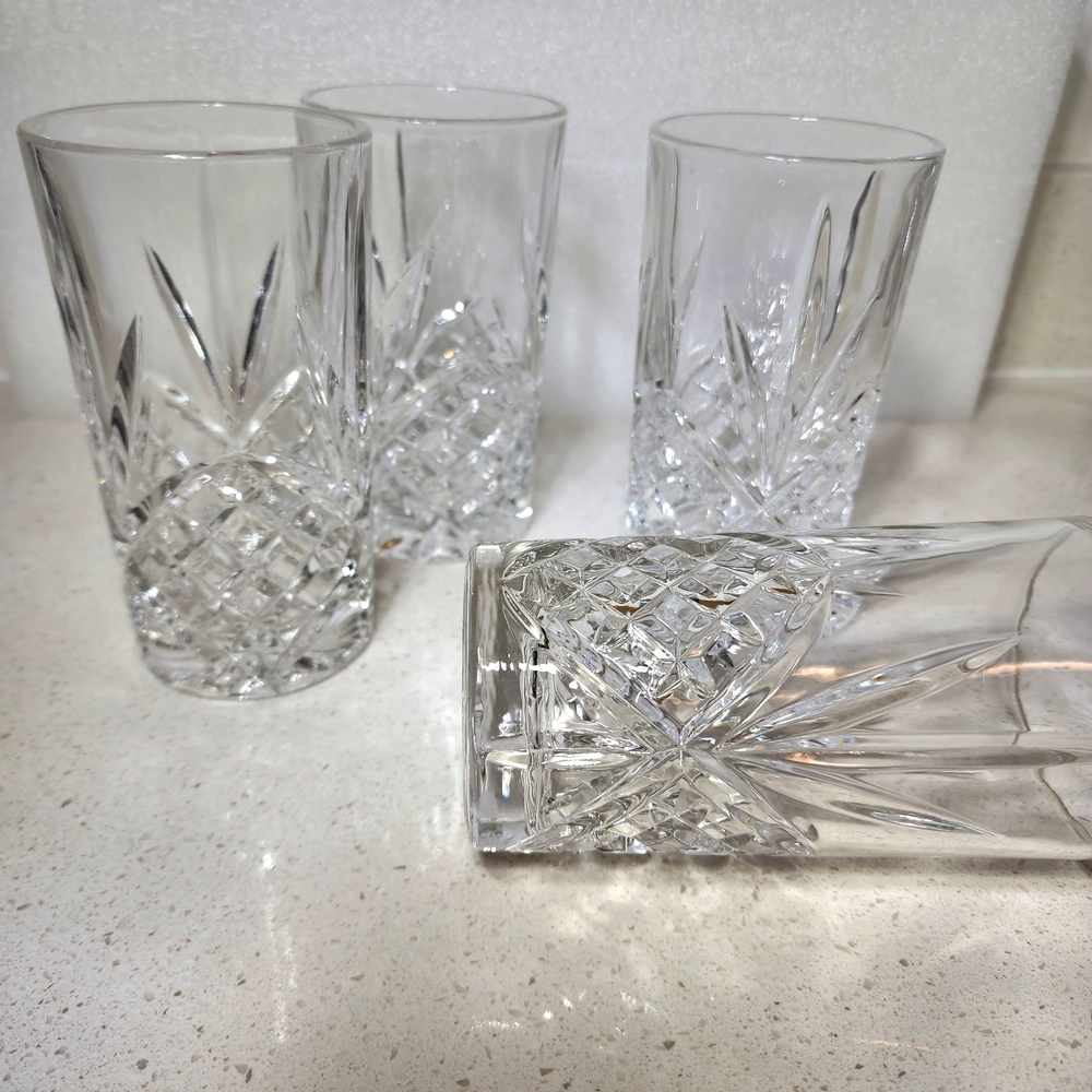 Set Of 4 Godinger Dublin Crystal Glass Set - Picture 5 of 9